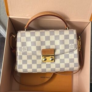 Louis Vuitton Checkered Cream and Brown Handbag
